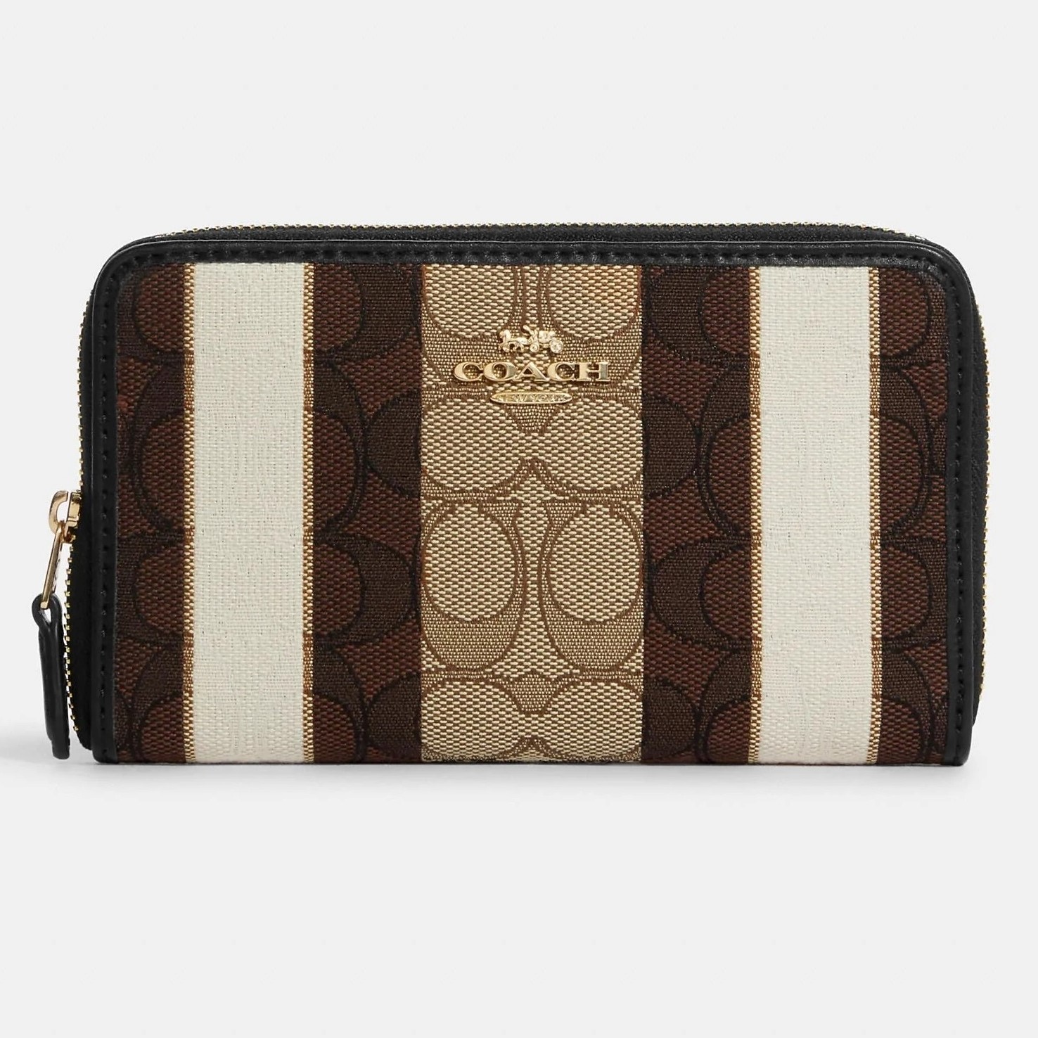 VÍ COACH NỮ MEDIUM ID ZIP WALLET IN SIGNATURE JACQUARD WITH STRIPES 3